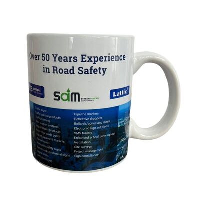 Promotional 350ml 12oz Ceramic Coffee Mugs Full Color Wrap Printed Custom Made